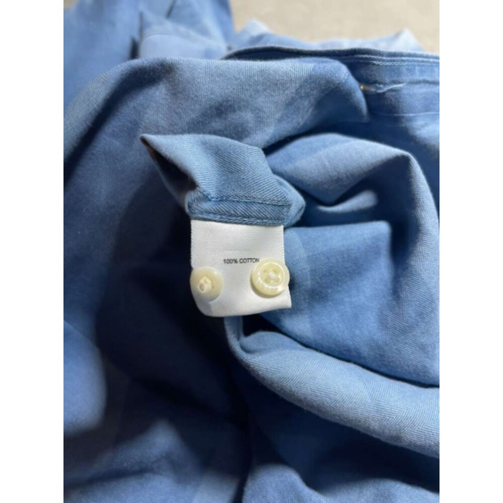 Peter Millar Denim Button Down Shirt Seaside Men's Medium Blue Long Sleeve - Picture 4 of 6
